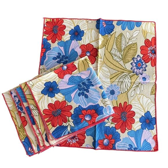 CaroLine of California 100% Cotton Tropical Fabric Napkins Bright Floral, 10 - Picture 2 of 6